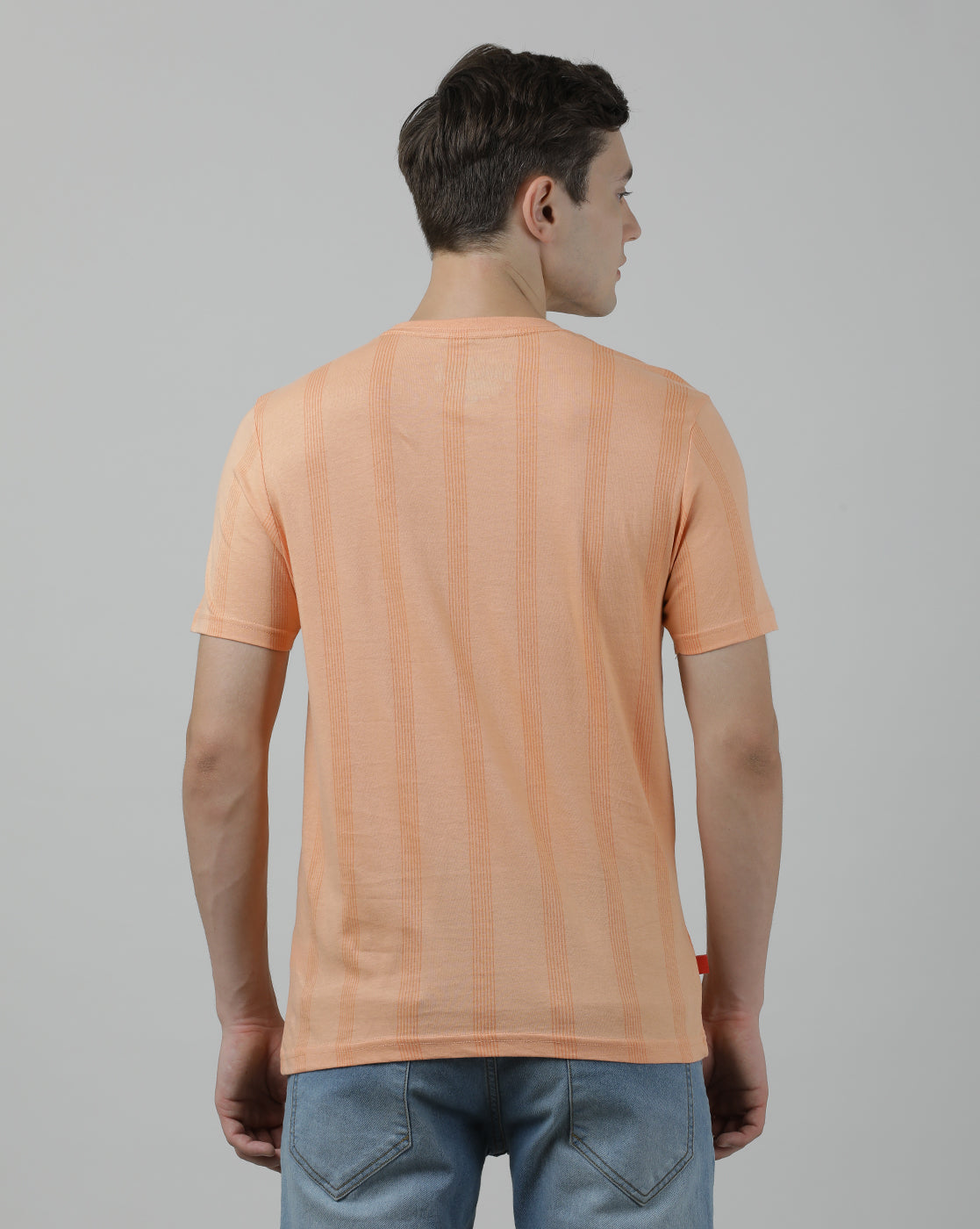 Casual Crew Neck Coral Printed T-Shirt Half Sleeve Slim Fit Jersey with Collar for Men