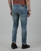 Casual Denim Jean slip Tapered Solid Light Blue for Men