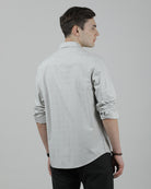 Casual Grey Full Sleeve Comfort Fit Solid Shirt with Collar for Men