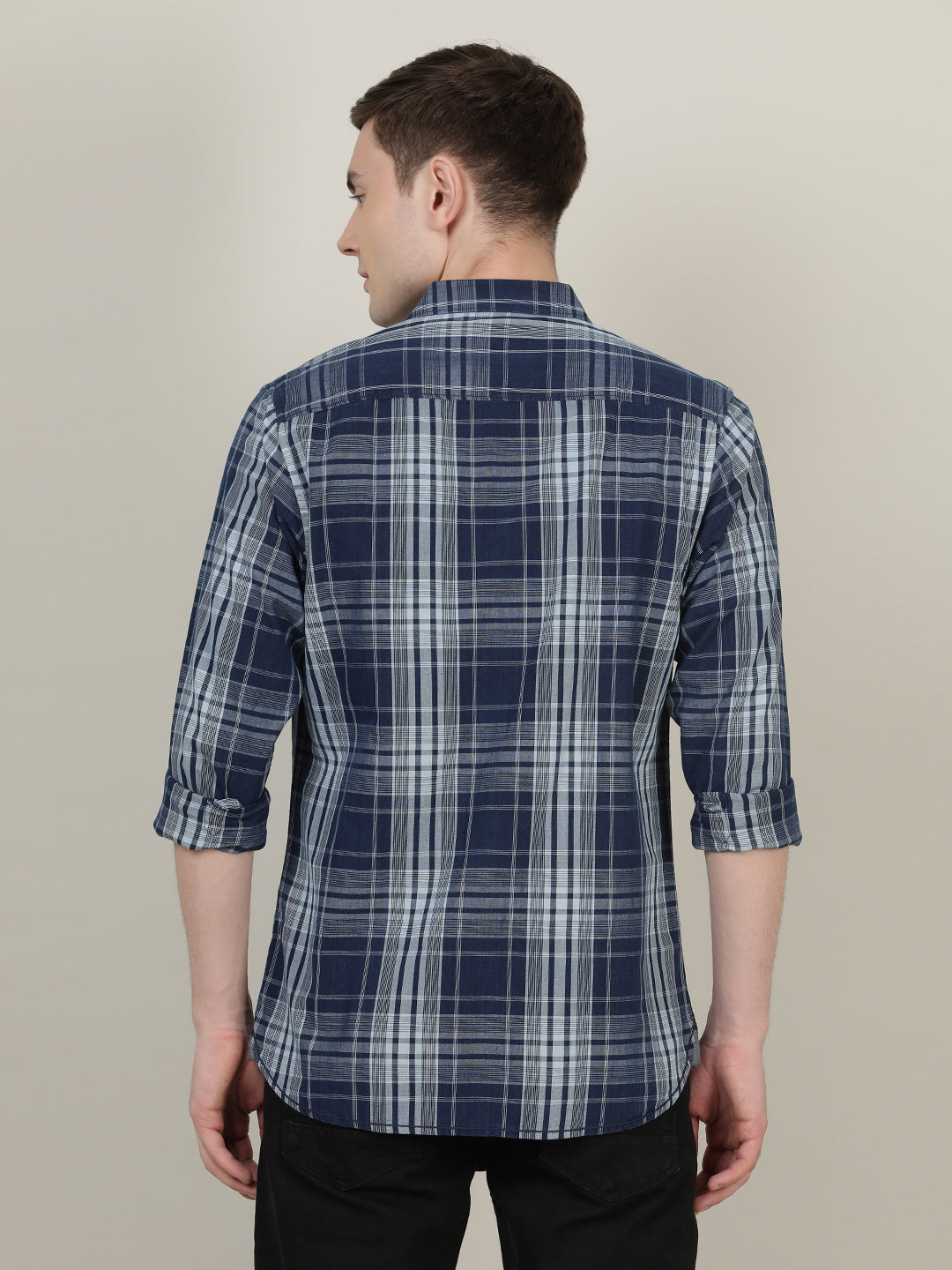 Crocodile Men Indigo Cotton Shirt