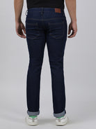 Casual Slim Fit Solid Mid Blue Denim for Men