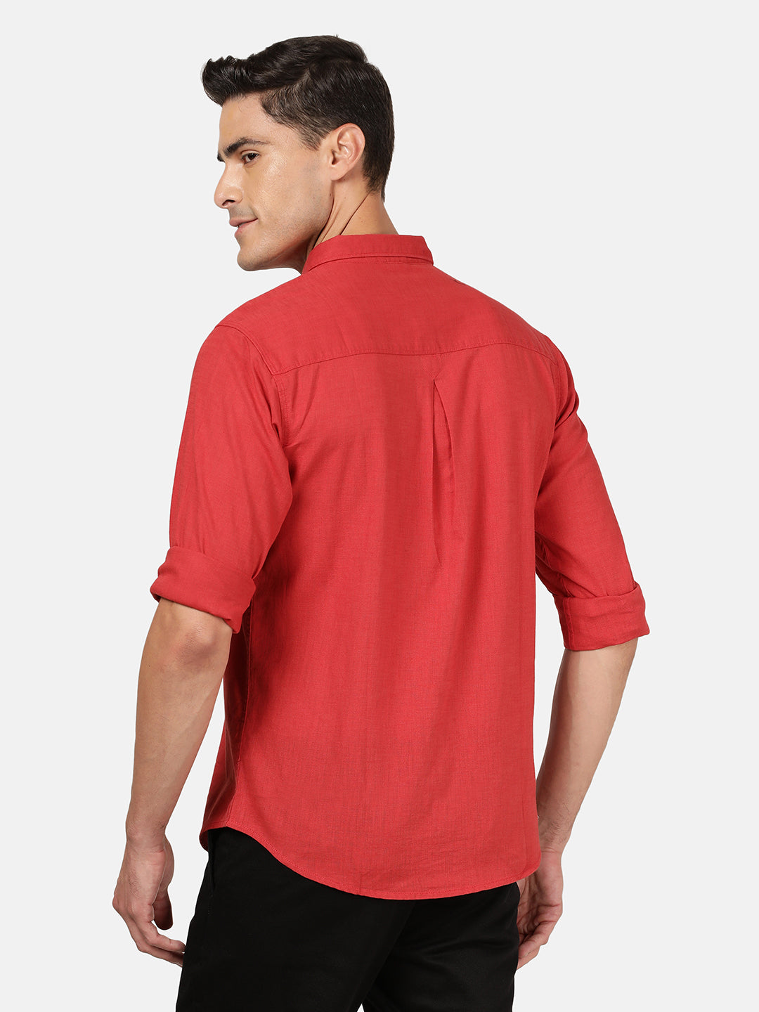 Close-up of red fabric with texture detail