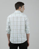 Casual Full Sleeve Comfort Fit Checks Shirt Green for Men