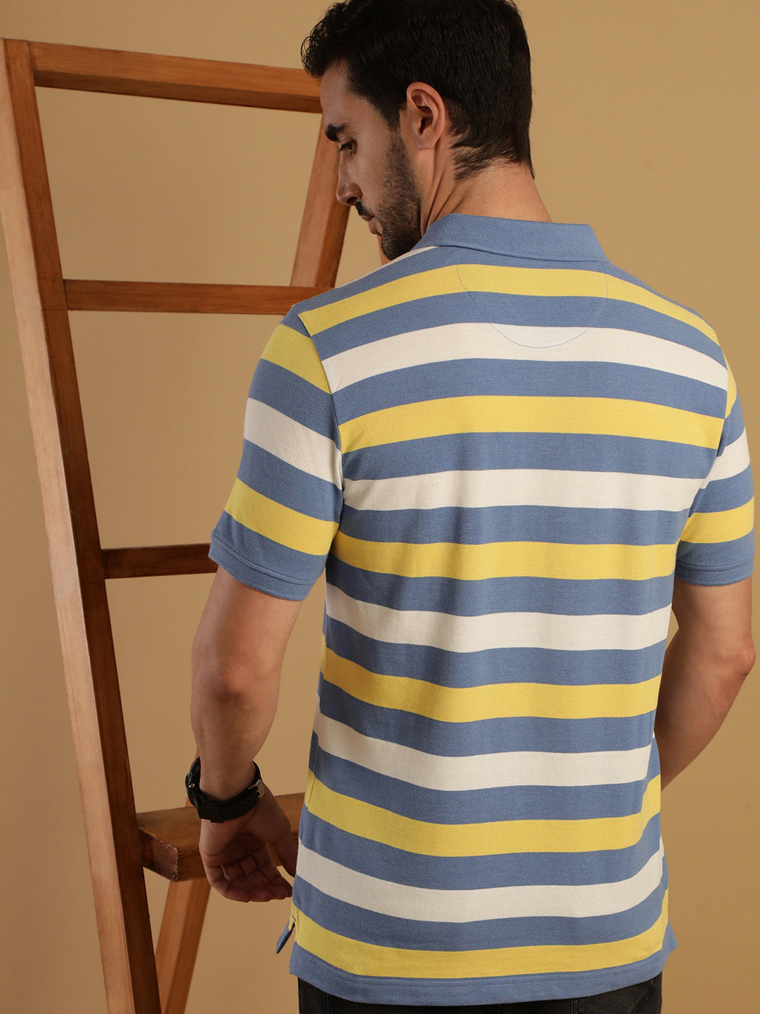 Red Half Sleeve Jacquard Polo Slim Fit T-Shirt