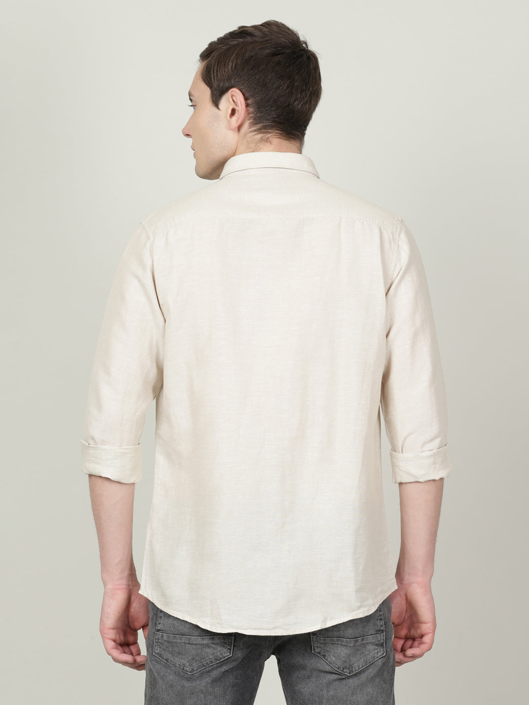 Crocodile Beige Slim Fit Shirt