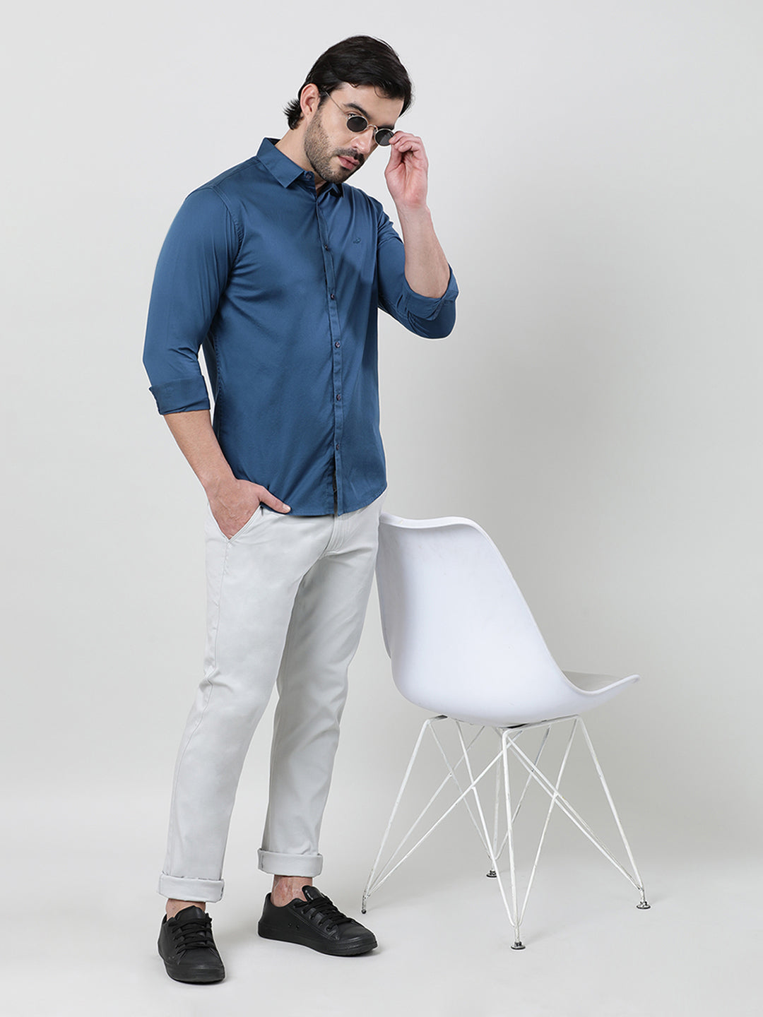 Royal Blue Full Sleeve Comfort Fit Solid Shirt