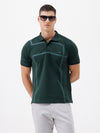 Architect Frame Print Polo T-Shirt In Dark Green
