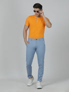 Crocodile Trim Fit Light Blue Trouser for Men