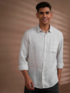 Close-up of white fabric with texture detail