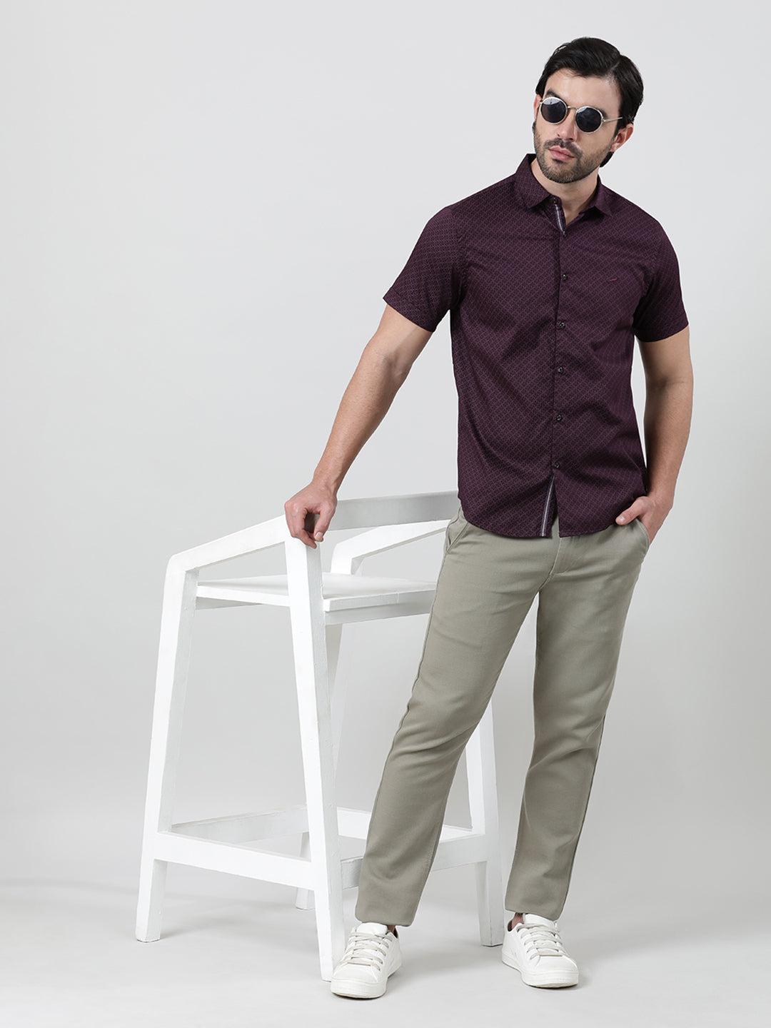 Crocodile Men's Grey Slim Fit Trouser