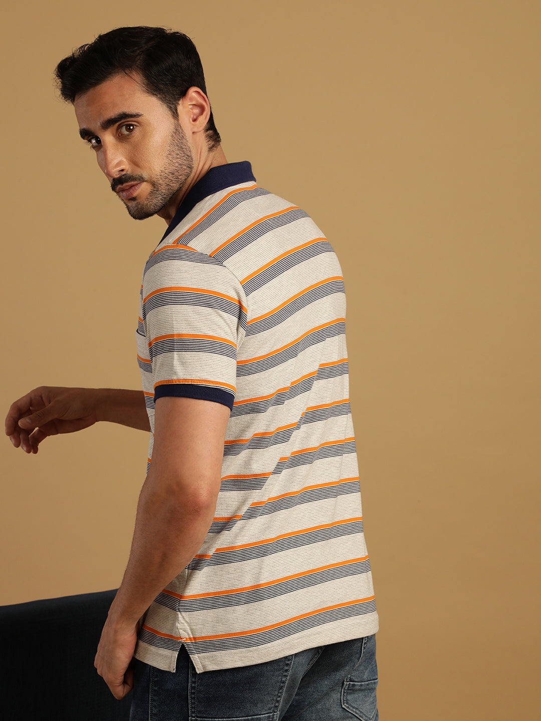 Red Half Sleeve Jacquard Polo Slim Fit T-Shirt