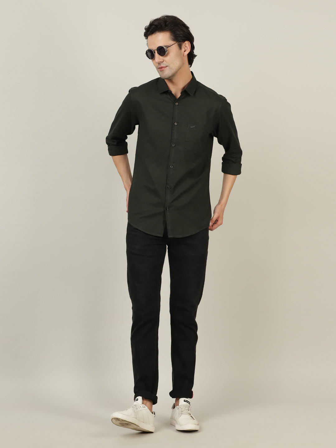 【KO】OLE SHIRT L xl size shirt linen check shirt full hand super quality after