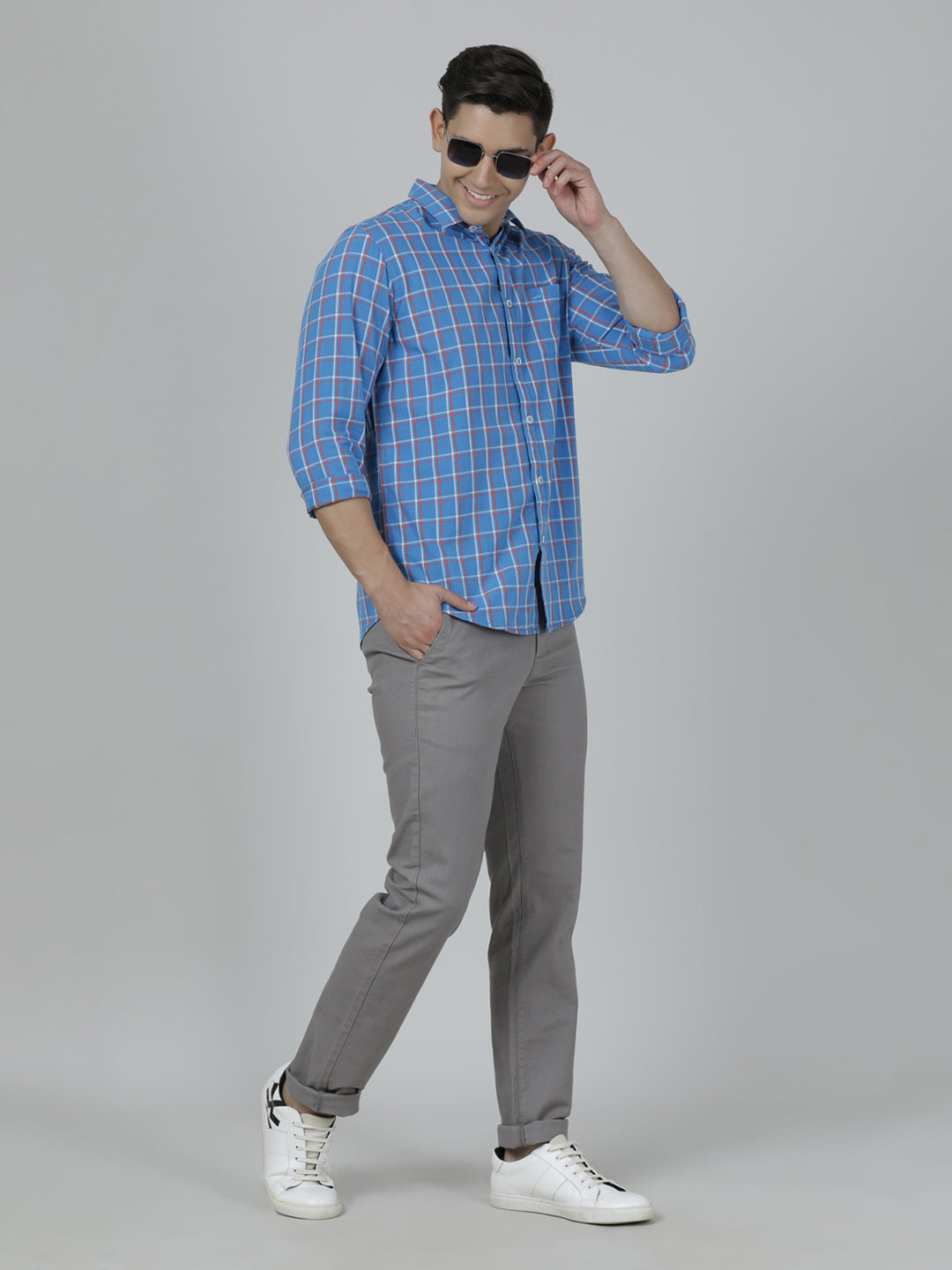 Crocodile Blue Full Sleeve Comfort Fit Shirt