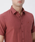 Close-up of red fabric with texture detail