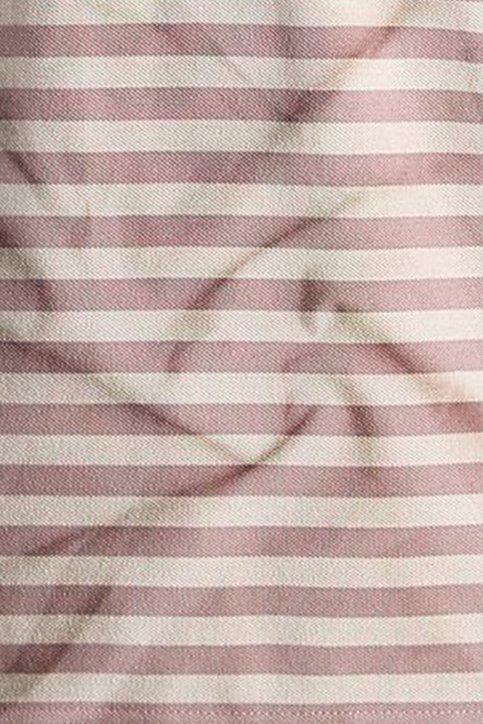 Close-up of fabric with pink and white horizontal stripes