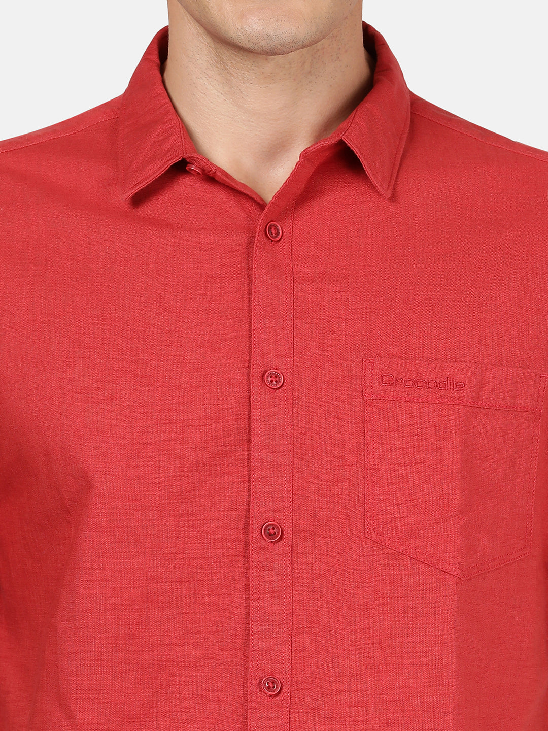 Close-up of red fabric with texture detail