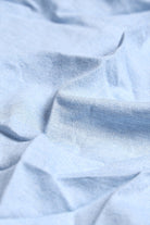 Close-up of light blue fabric with folds