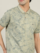 Crocodile Men Beige Polo Printed T-Shirt