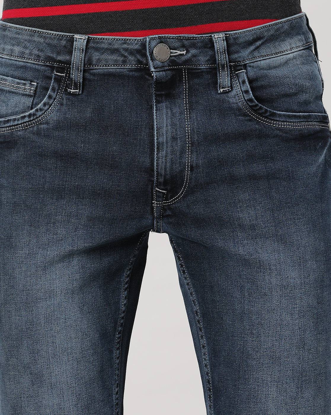 Casual Denim Jean slip Tapered Solid Light Blue for Men