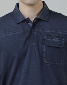 Casual Blue T-Shirt Half Sleeve Slim Fit with Collar for Men