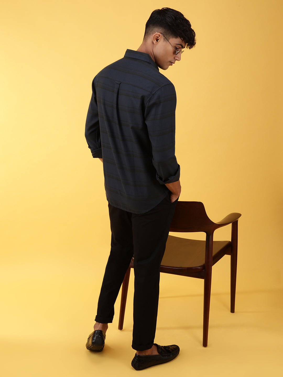 Tonal Stripe Fabric Dyed Shirt