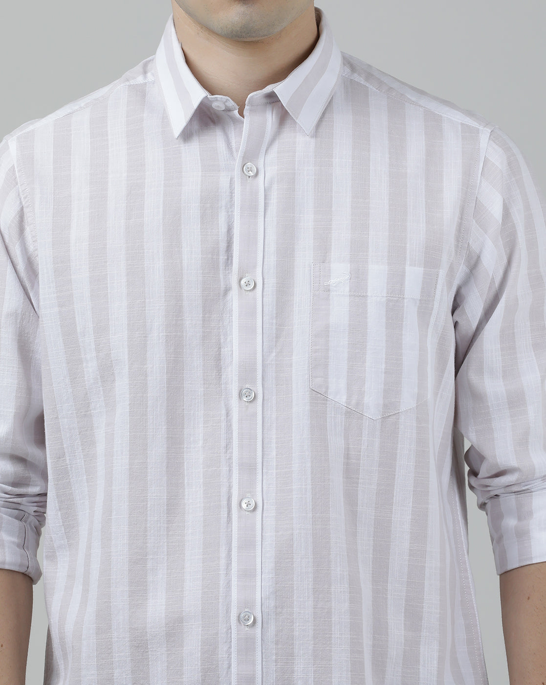 Casual Full Sleeve Comfort Fit Stripe Shirt Purple for Men
