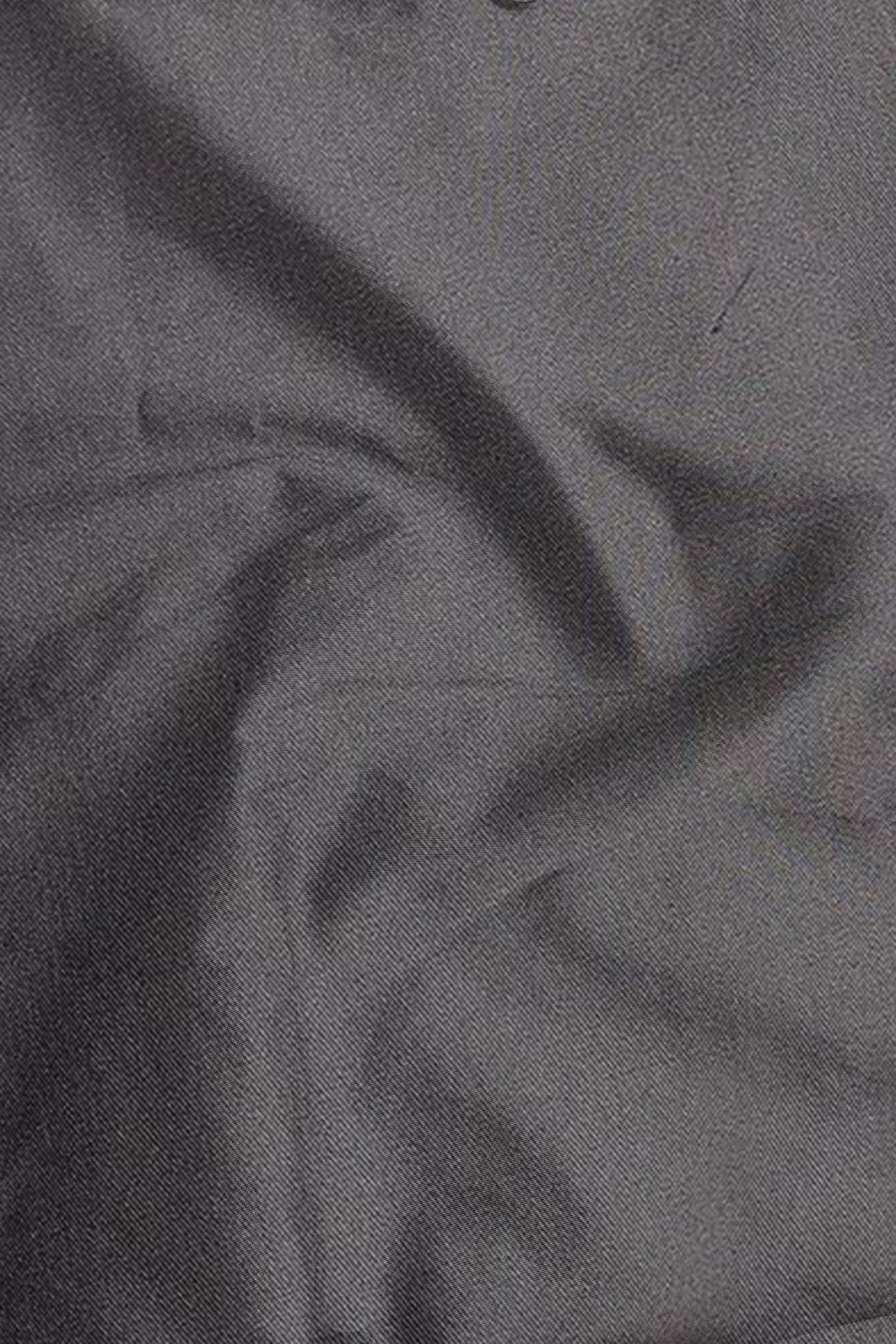 Close-up of dark gray fabric with visible texture