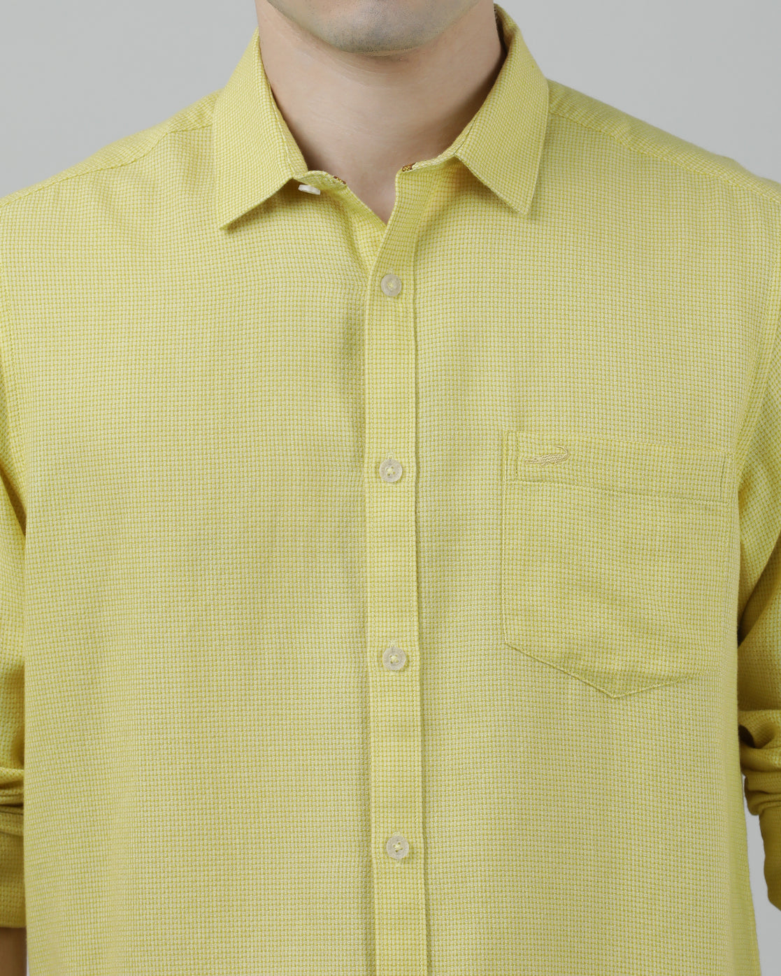 Casual Full Sleeve Slim Fit Solid Shirt Yellow for Men