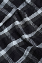Close-up of black and white checkered fabric