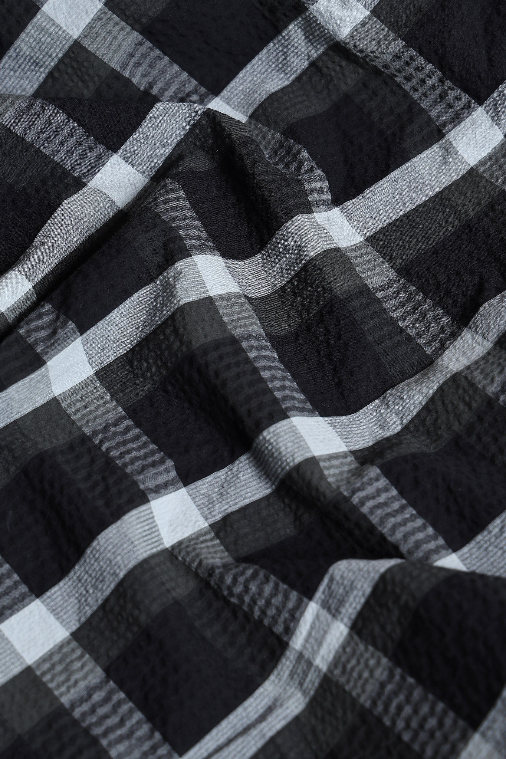 Close-up of black and white checkered fabric