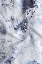 Abstract art with wavy lines and dark spots on a light background