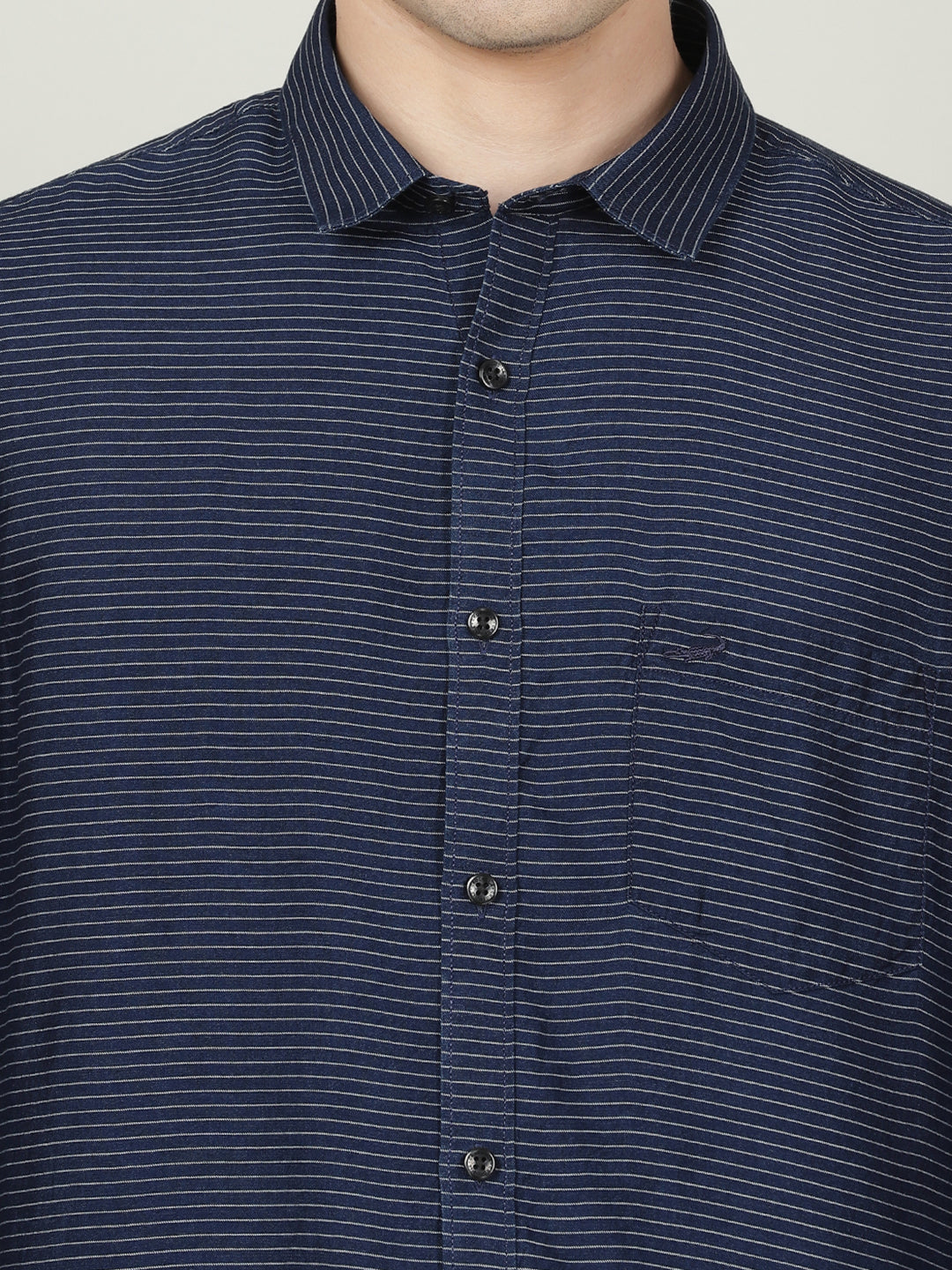 Crocodile Navy Slim Fit Full Sleeve Shirt