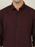 Crocodile Men Solid Maroon Casual Shirt