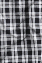 Close-up of black and white checkered fabric