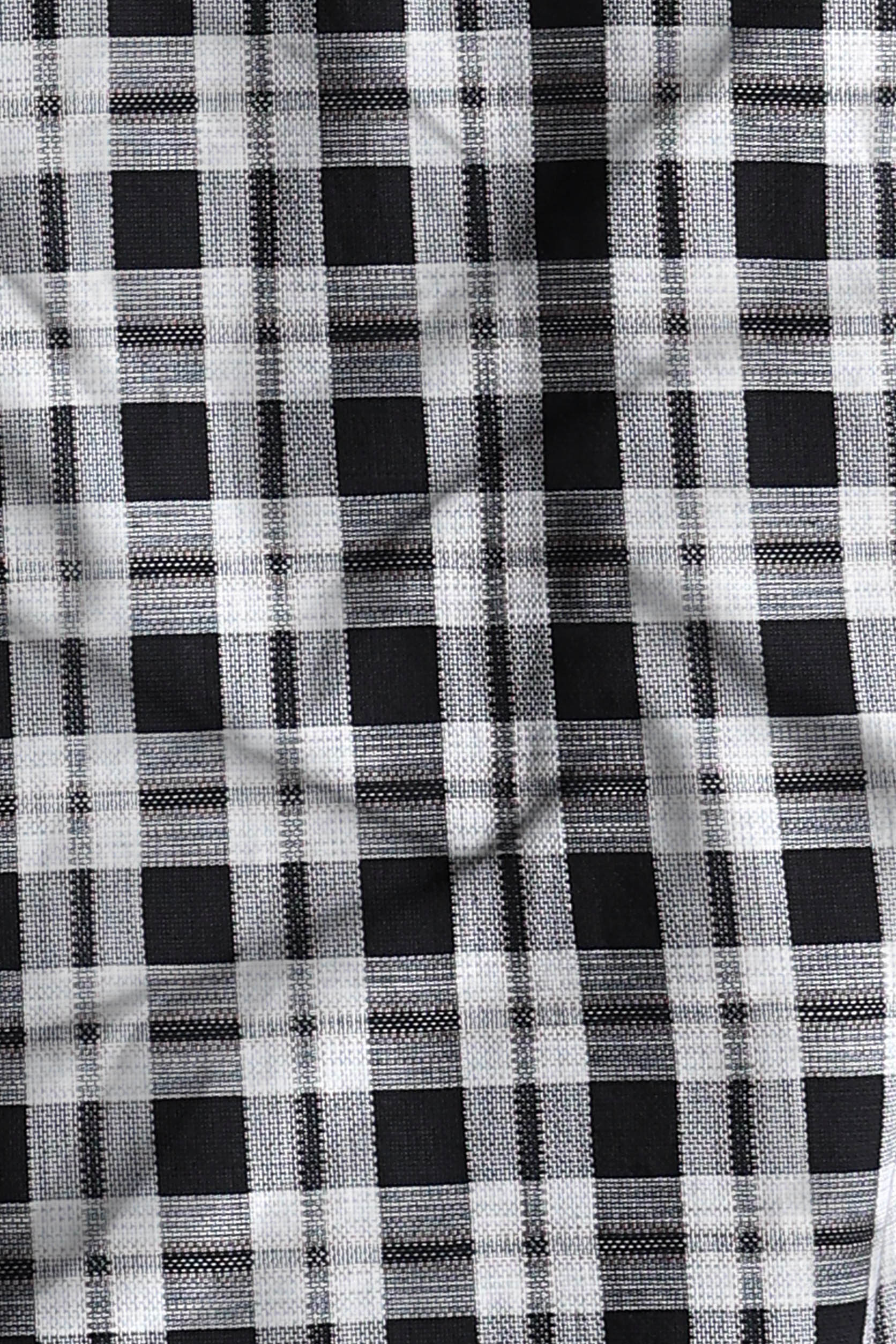 Close-up of black and white checkered fabric