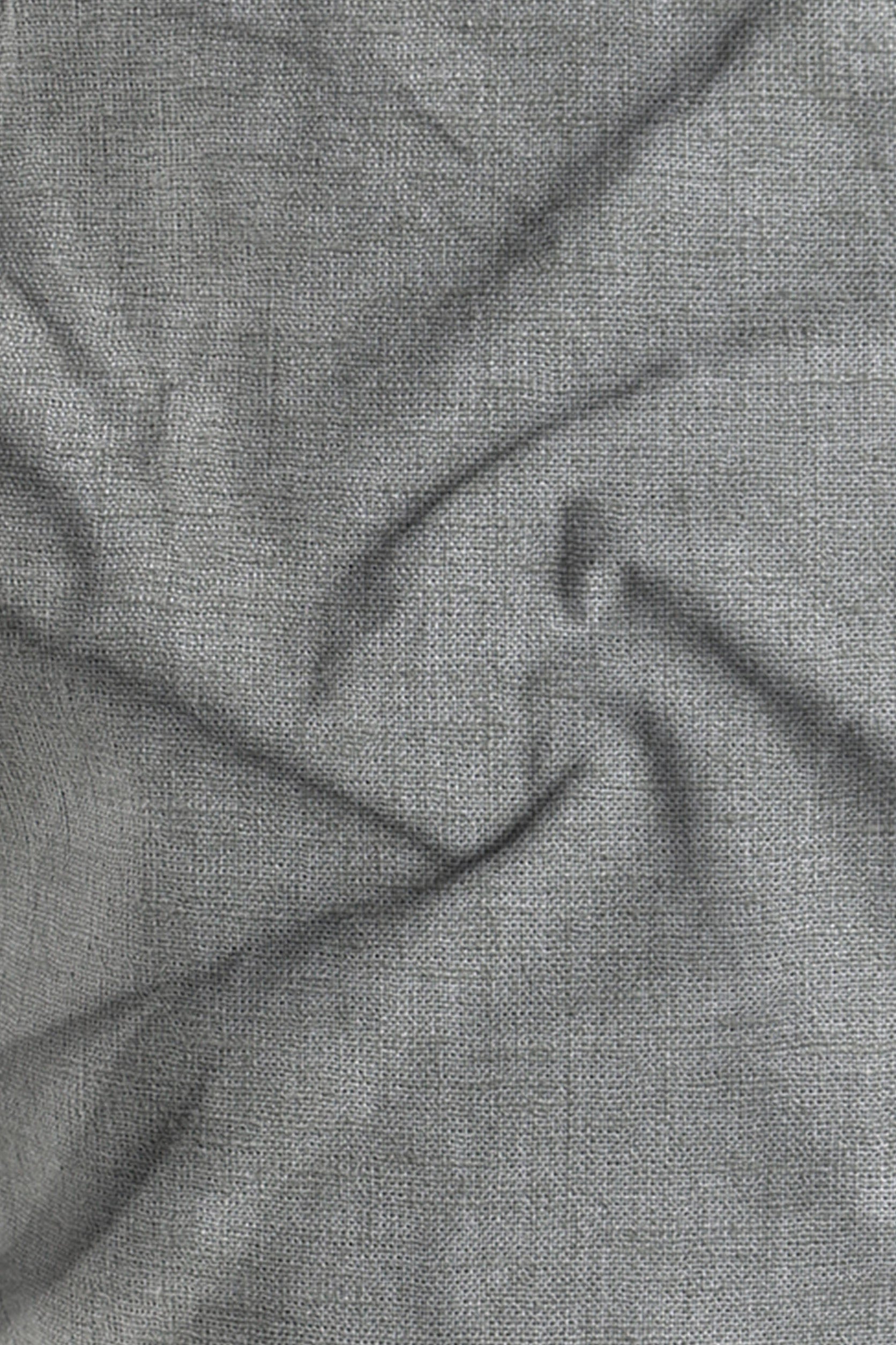 Close-up of gray fabric with a subtle texture