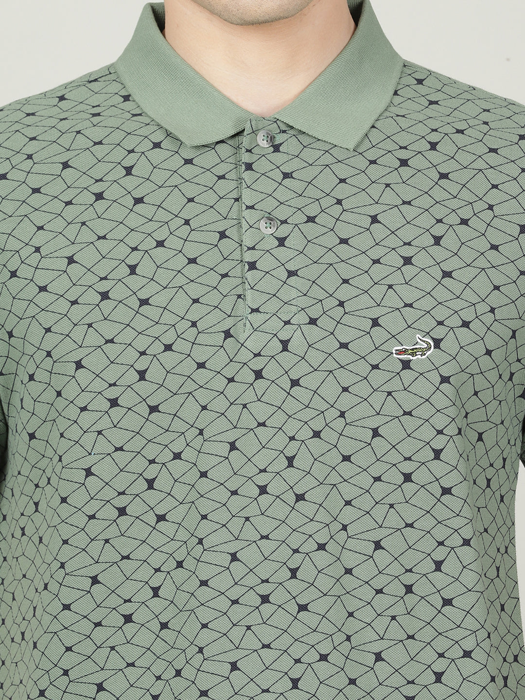 Crocodile Green Polo Slim Fit T-shirt