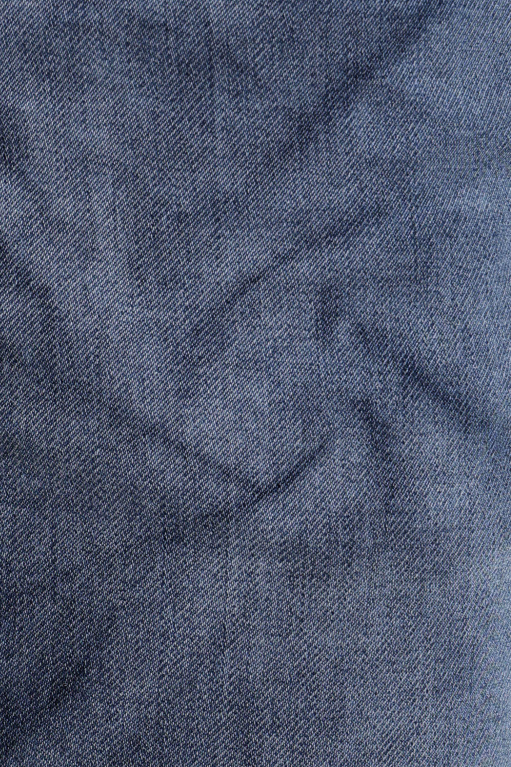 Close-up of blue denim fabric texture