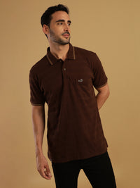 Striped Brown Polo T-Shirt