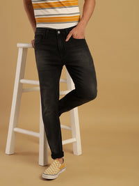 Solid Slim Fit Black Jeans