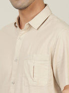 Crocodile Men Beige Woven Shirt