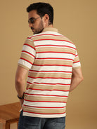 Red Half Sleeve Jacquard Polo Slim Fit T-Shirt