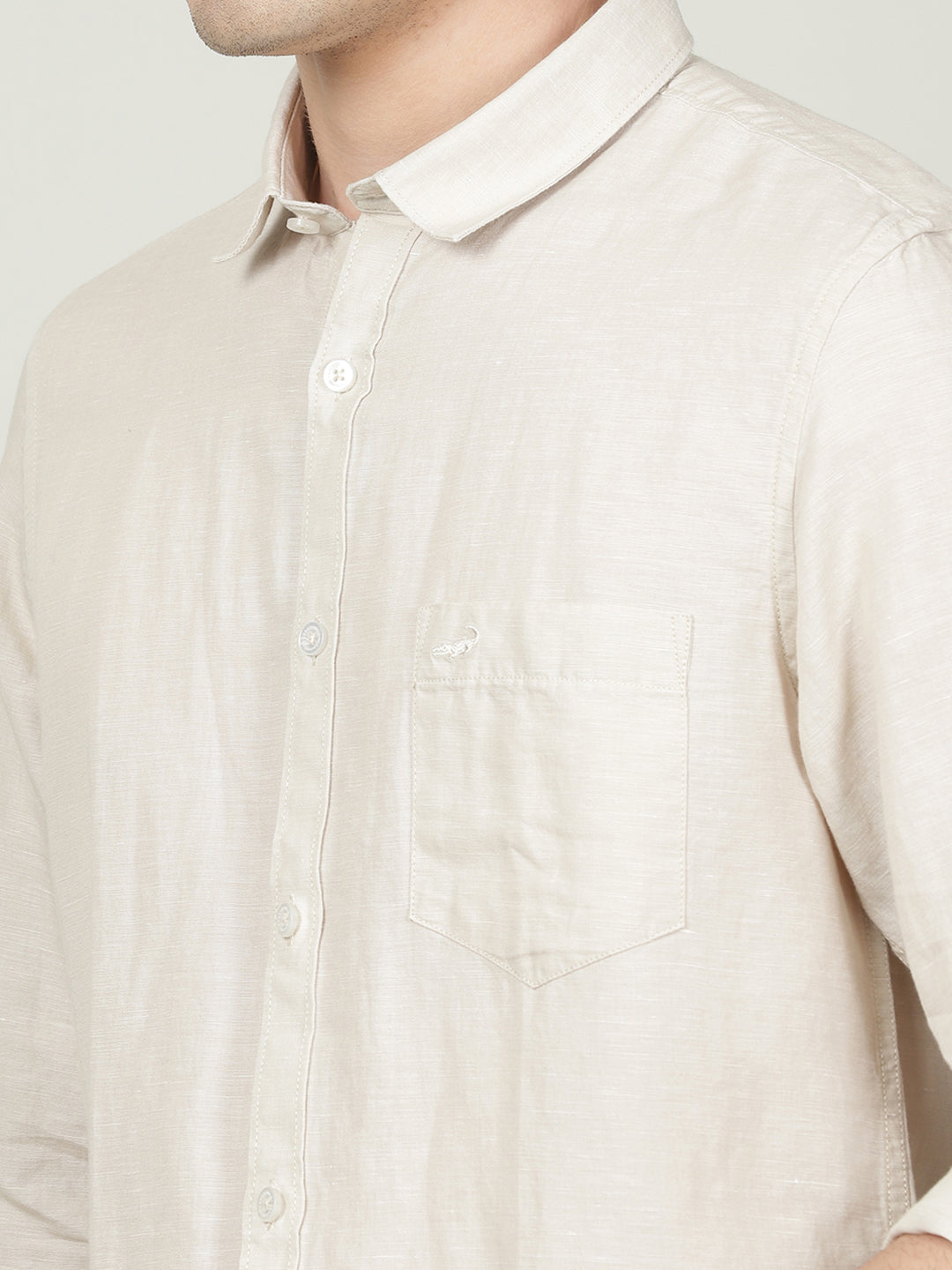 Crocodile Beige Slim Fit Shirt