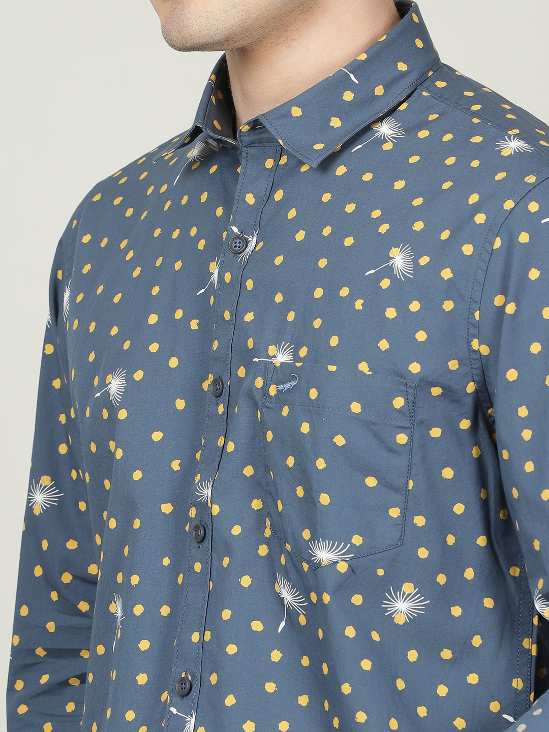 Crocodile Teal Slim Fit Shirt