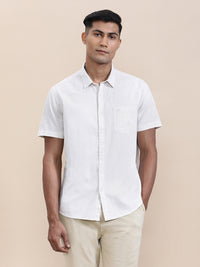 Breezy Beige Printed Half Sleeve Shirt