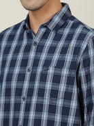 Crocodile Men Pure Cotton Checked Shirt