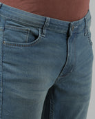 Casual Denim Jean slip Tapered Solid Light Blue for Men