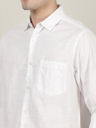 Crocodile Men Solid White Regular Fit Shirt