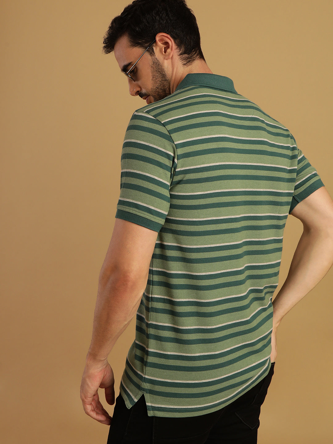 Red Half Sleeve Jacquard Polo Slim Fit T-Shirt