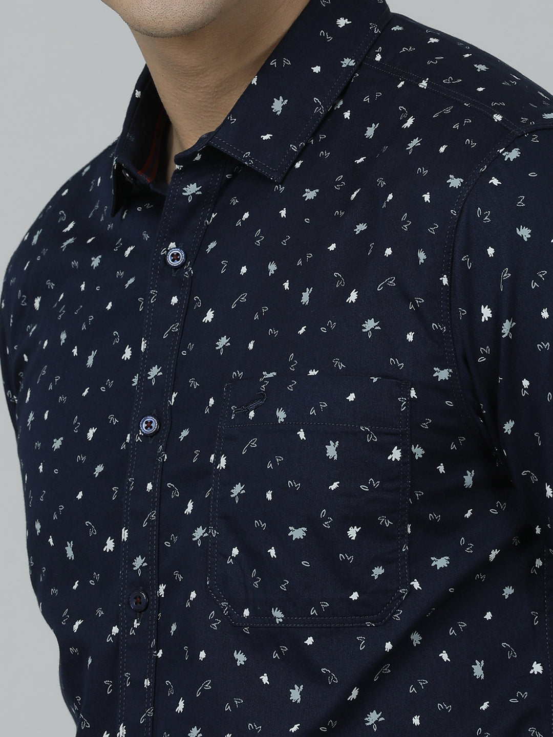 Crocodile Navy Full Sleeve Slim Fit Shirt